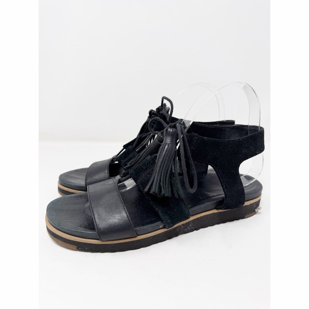 Ugg Australia Maryssa Tassel Tie Gladiator Sandal Black Women's Size 8 US